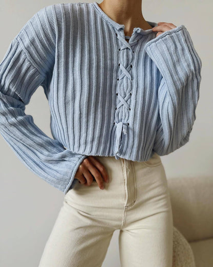 Damen Strickpullover locker Norvielle Zopfdesign