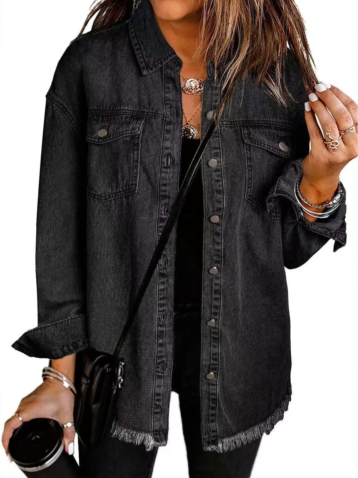 Klassische Damen Jeansjacke Blau - Norvielle
