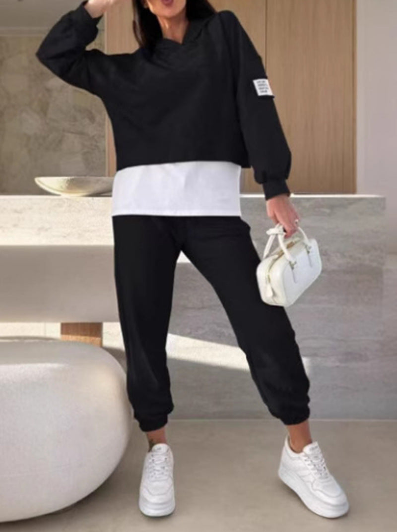 Damen Hoodie-Set Elastischer Bund Voluminöse Ärmel Norvielle