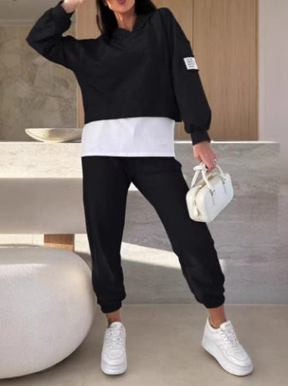 Damen Hoodie-Set Elastischer Bund Voluminöse Ärmel Norvielle