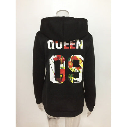 Damen Hoodie Florales Design Kapuze