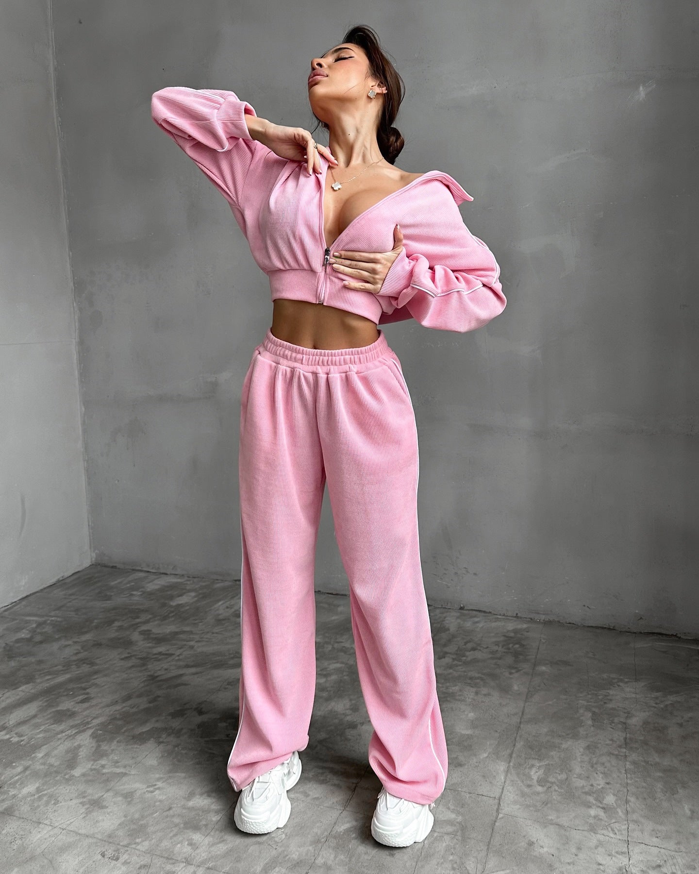 Damen Loungewear-Set mit Kapuze Weites Design Norvielle