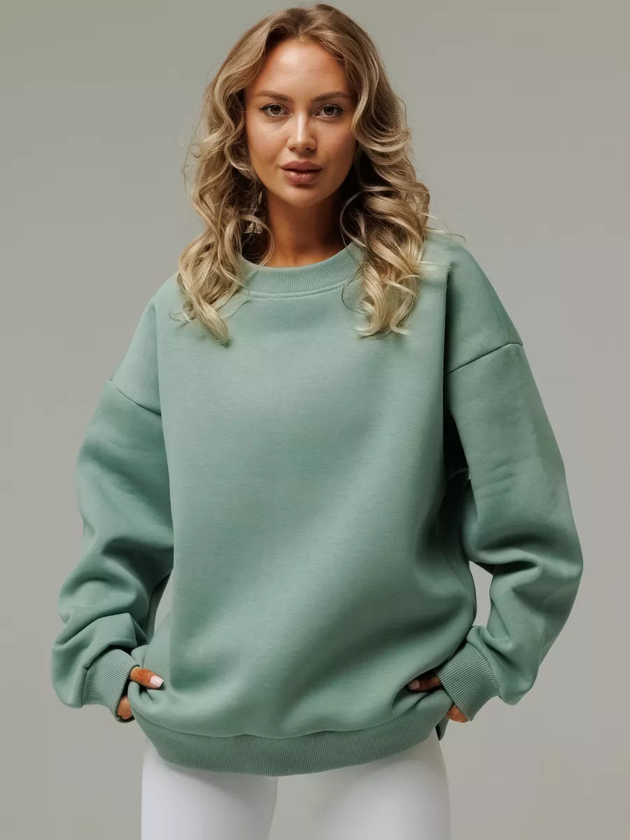 Damen Sweatshirt Weiches Innenfutter Breite Schultern Norvielle