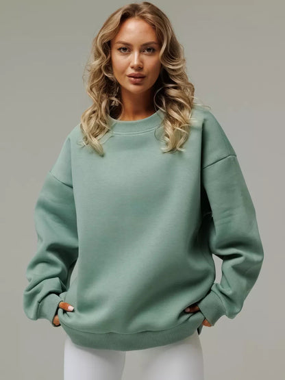 Damen Sweatshirt Weiches Innenfutter Breite Schultern Norvielle