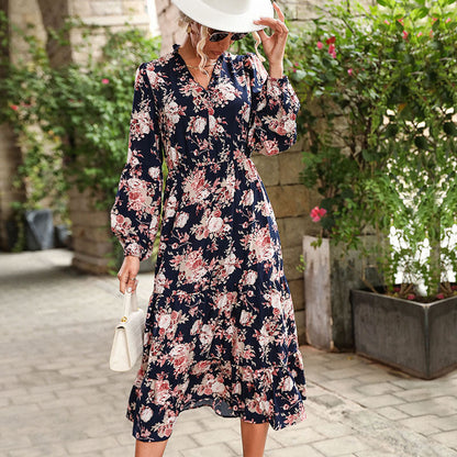 Damen Maxikleid Florales Volantdesign Norvielle