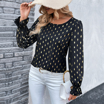 Damen Bluse Elegant Puffärmel Norvielle