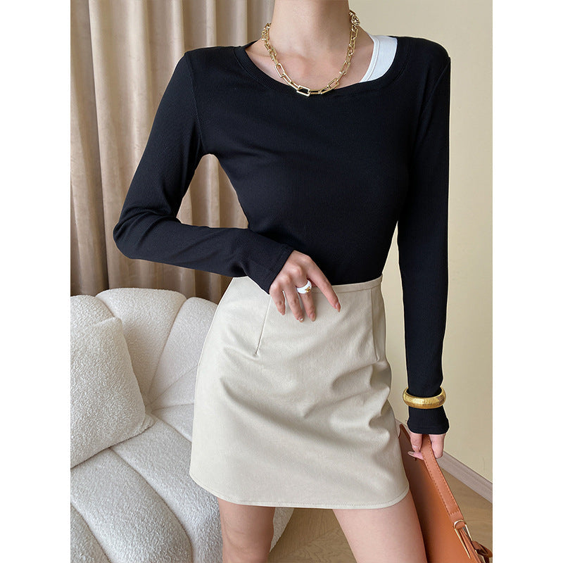 Damen Langarmshirt Moderner Schnitt Norvielle - Norvielle