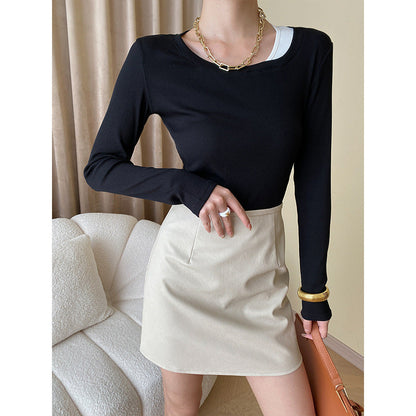 Damen Langarmshirt Moderner Schnitt Norvielle - Norvielle