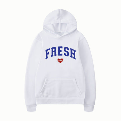 Damen Kapuzenpullover Weiches Innenfleece Verspielter Schriftzug