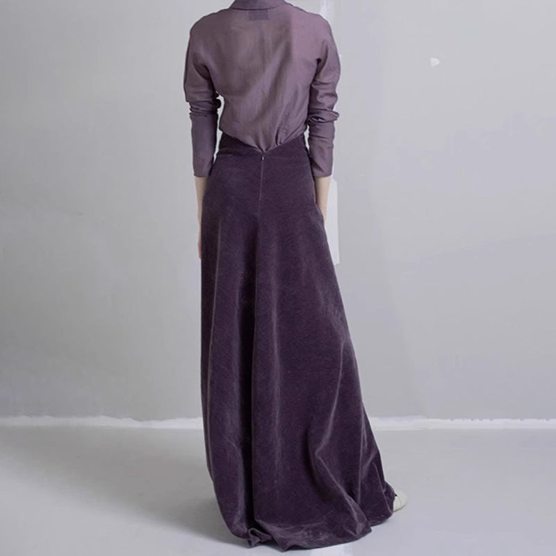 Damen Midirock Velours Elegant