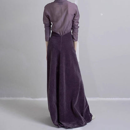 Damen Midirock Velours Elegant