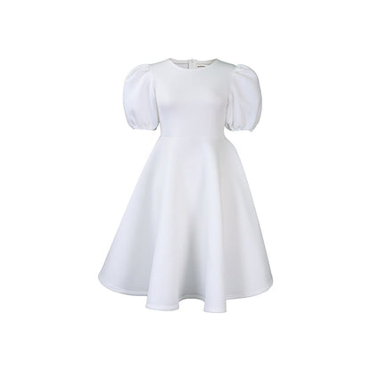 Damen Midikleid Voluminöse Puffärmel Schwingender Rock Norvielle