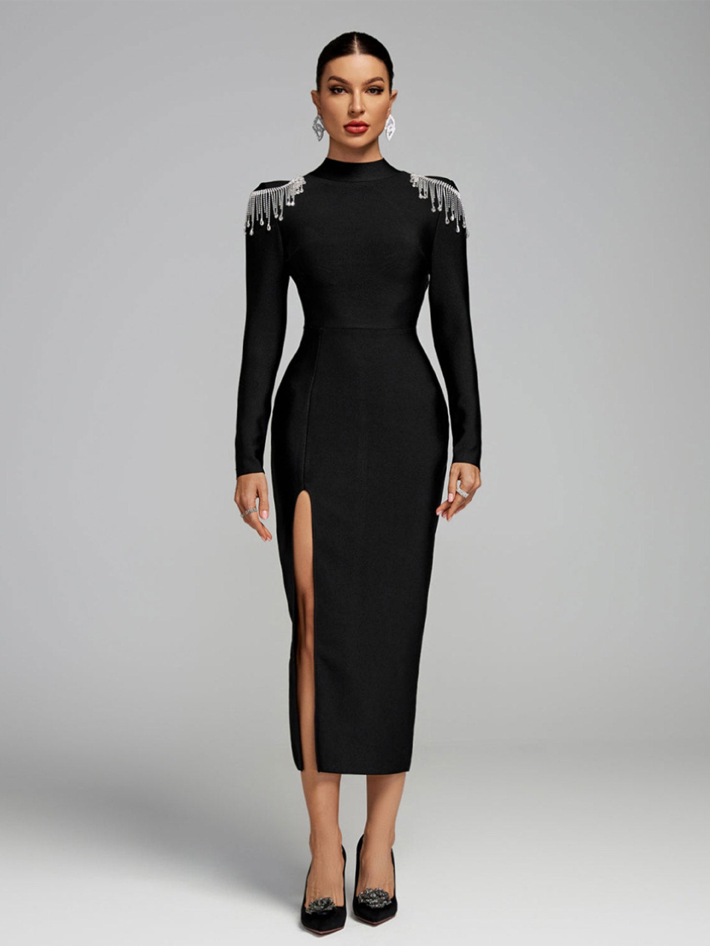 Damen Abendkleid Figurbetont Norvielle Glitzerdetails