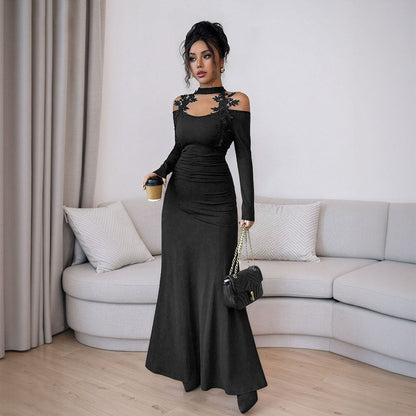 Damen Abendkleid Figurbetont Schulterfrei Floral Norvielle