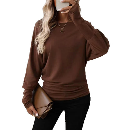 Damen Langarmshirt Weiter Schnitt Elegantes Design Norvielle