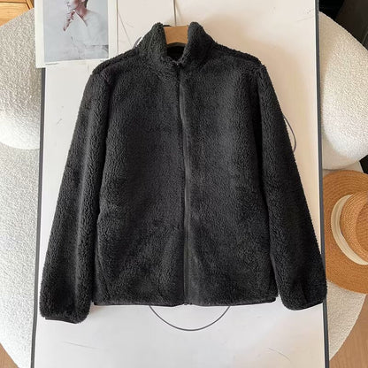 Damen Fleecejacke Flauschig Hochkragen Reißverschluss Norvielle