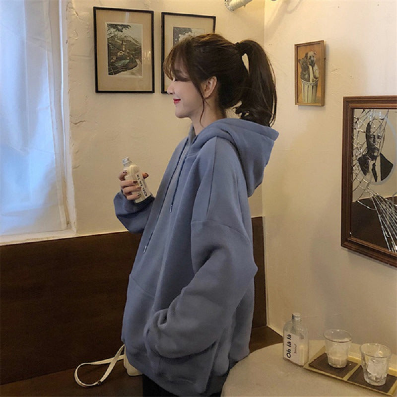 Damen Oversized-Hoodie Kuschelig Hochkragen Kängurutaschen Norvielle