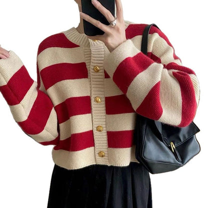 Damen Oversize Strickpullover mit Knöpfen Norvielle