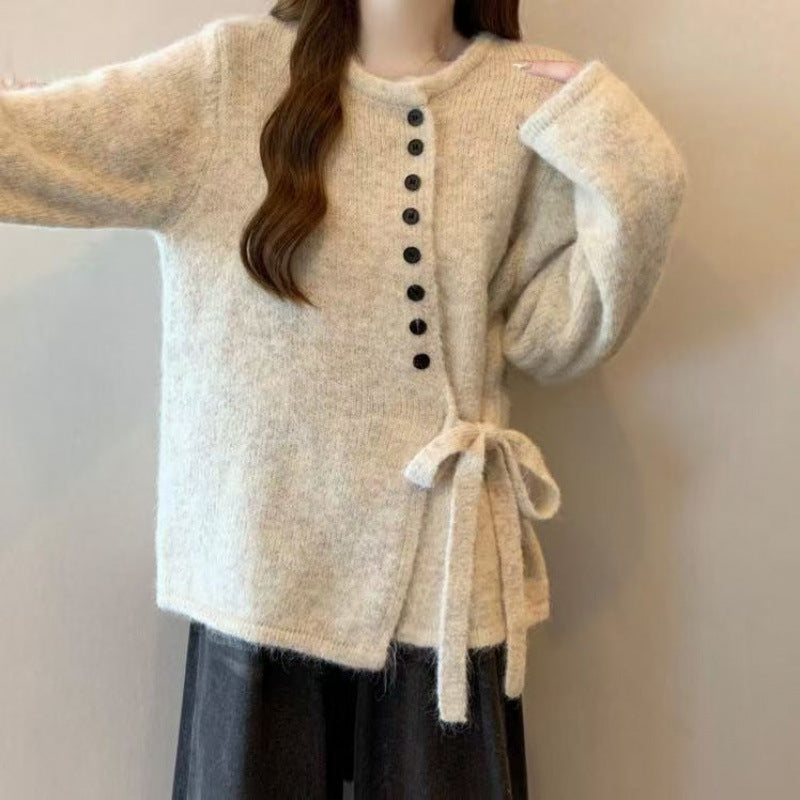 Damen Strickjacke mit Knopfdetails und Gürtel Norvielle