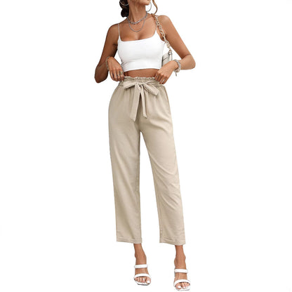 Damen Hose Locker Sitz Norvielle Mit Taillenbindung