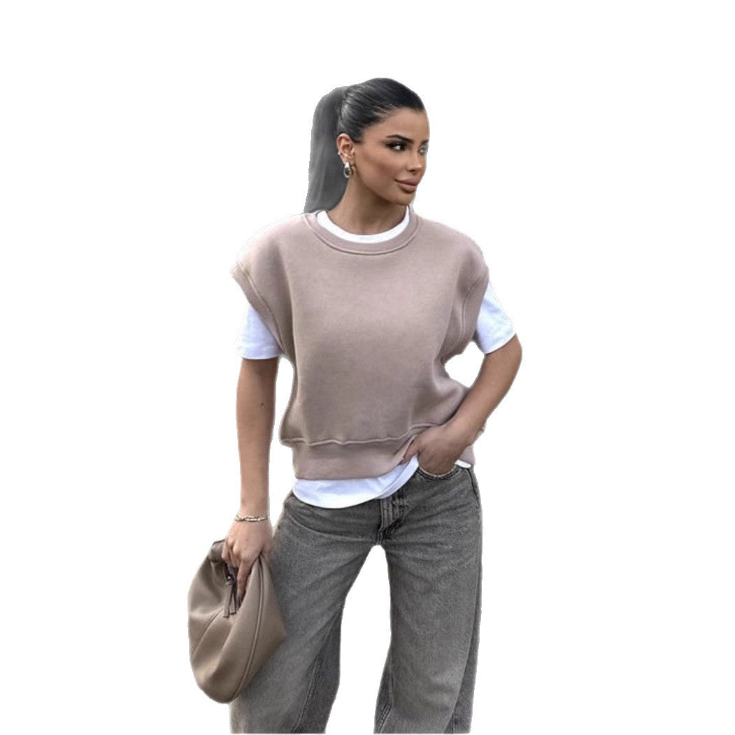 Damen Oversized Sweatshirt Breite Ärmel Hoch Bund Norvielle