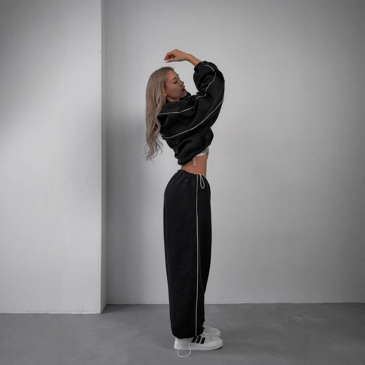 Damen Kapuzenpullover Sportlich Hochkragen Weite Ärmel Norvielle