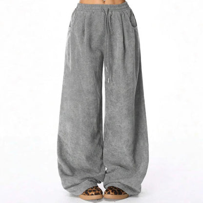 Damen Cordhose Weit Elastischer Bund