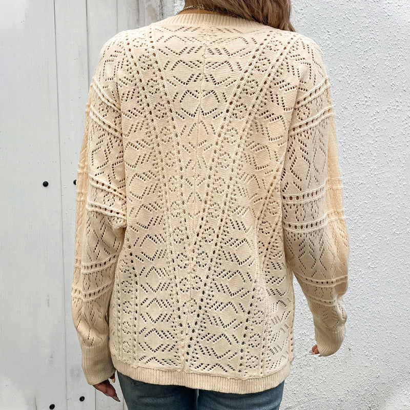 Damen Strickjacke Spitzenmuster Norvielle