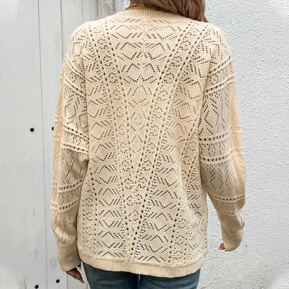 Damen Strickjacke Spitzenmuster Norvielle