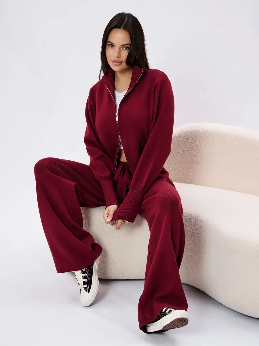 Damen Fleece Jogginganzug Reißverschluss Norvielle
