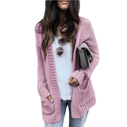 Damen Strickjacke Oversized Lässig