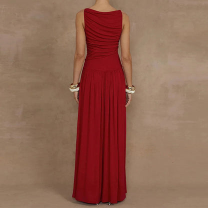 Damen Maxikleid Raffiniertes Raffung Design Norvielle