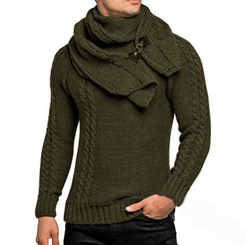 Herren Strickpullover Schal Warm Beige - Norvielle