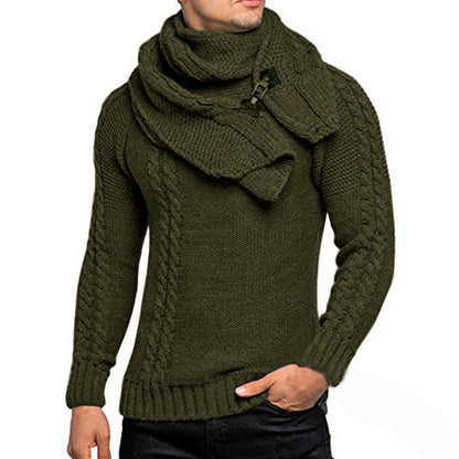 Herren Strickpullover Schal Warm Beige - Norvielle