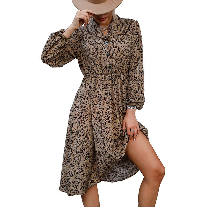 Damen Blusenkleid Leichtes Material Taillengürtel Norvielle