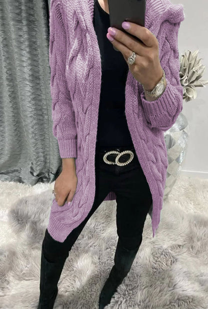 Damen Grobstrick-Cardigan mit Zopfmuster und Taschen Norvielle
