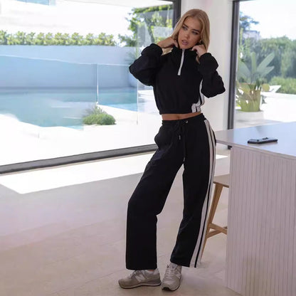 Damen Sportliches Lounge-Set Hochgeschlossenes Oberteil Elastische