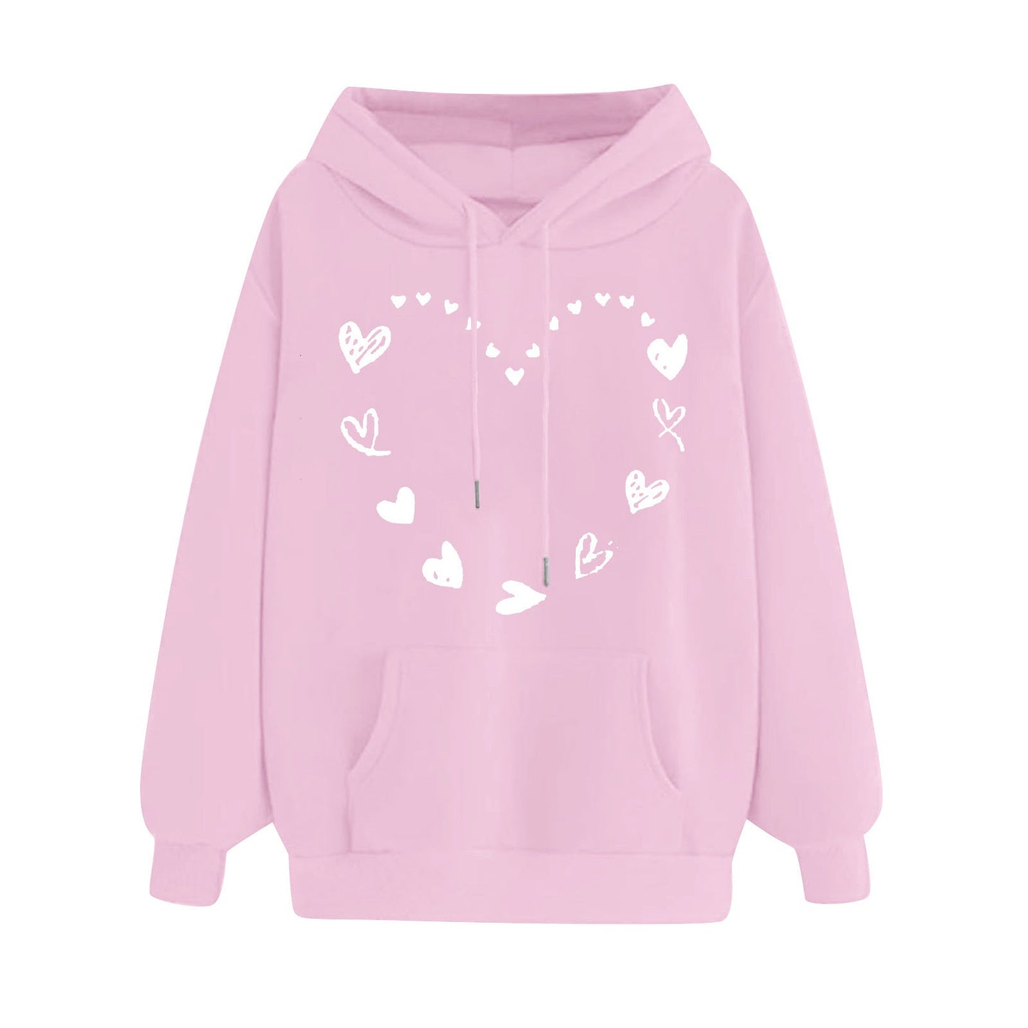 Damen Kapuzensweater Herzmotiv Kängurutasche Norvielle