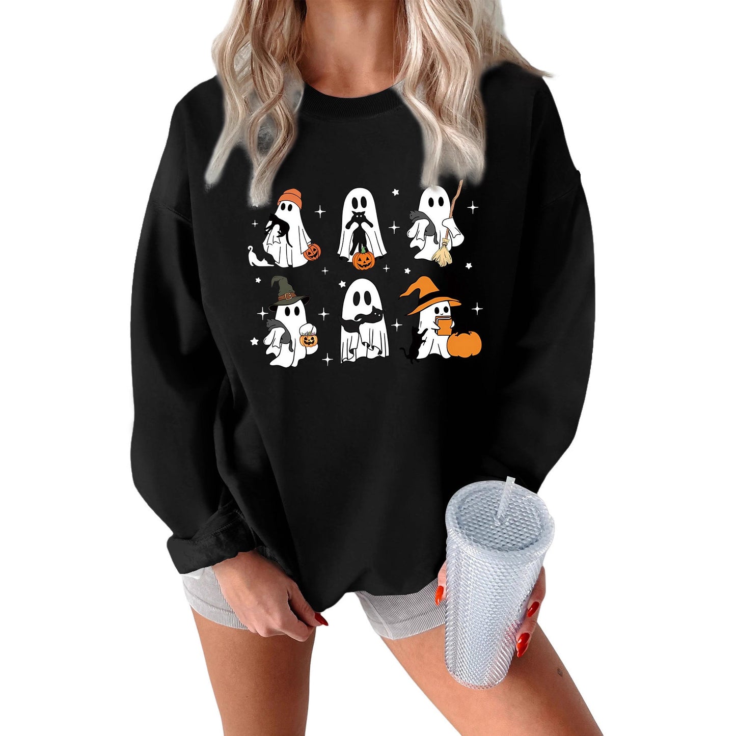 Damen Sweatshirt Grusel Motiv Norvielle