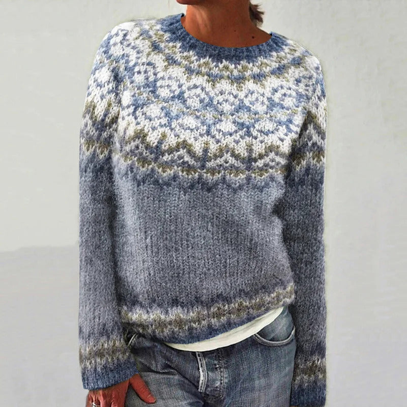 Damen Strickpullover Fair-Isle-Muster Lässig Norvielle