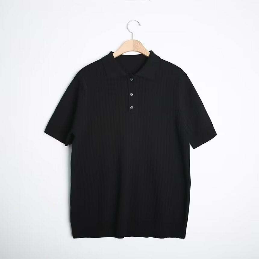 Herren Polo-Shirt Strukturmuster Moderner Schnitt