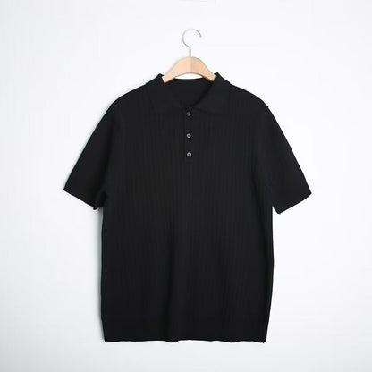 Herren Polo-Shirt Strukturmuster Moderner Schnitt