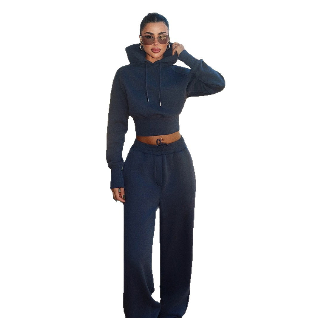 Damen Hoodie Jogginghose Set Baumwolle Lässig