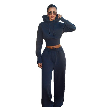 Damen Hoodie Jogginghose Set Baumwolle Lässig