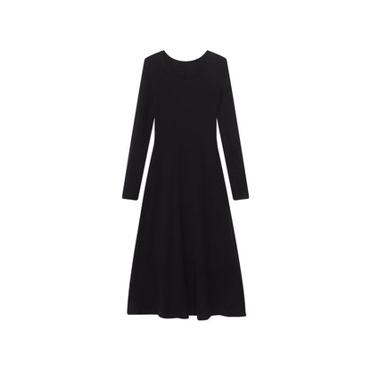 Damen Maxikleid Langärmlig Tailliert