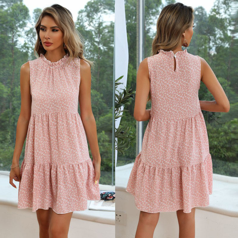 Damen Sommerkleid Rüschendetails Voluminöser Rock Norvielle