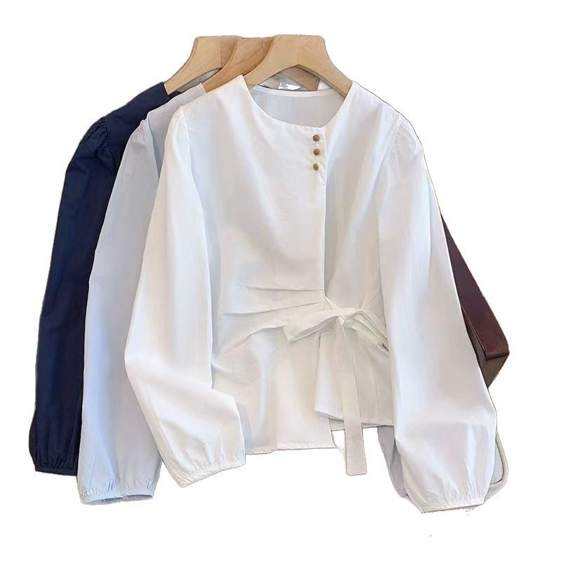 Damen Bluse Elegante Schleifenbindung Norvielle