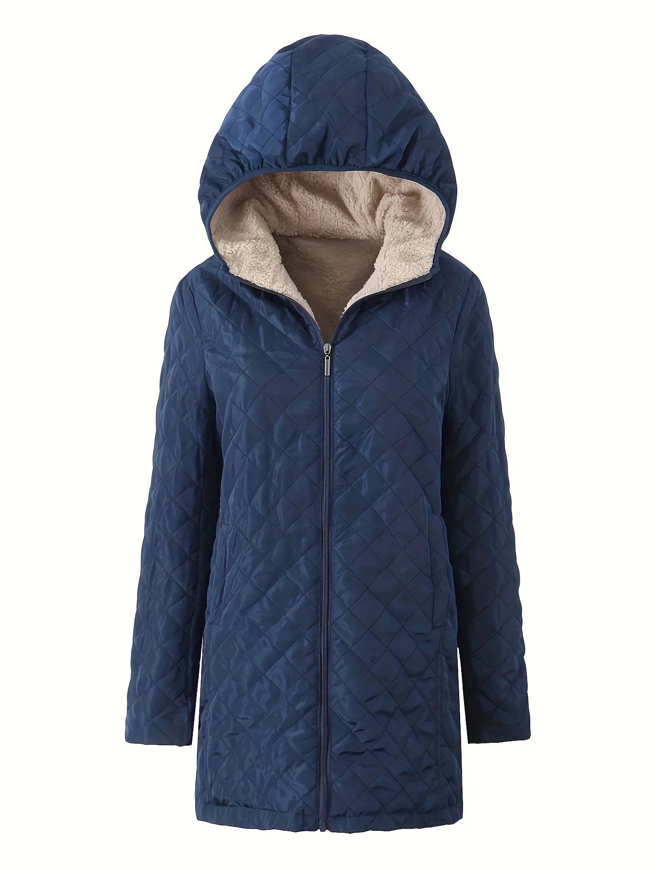 Damen Steppjacke mit Kapuze Fleecefutter Relaxed Fit