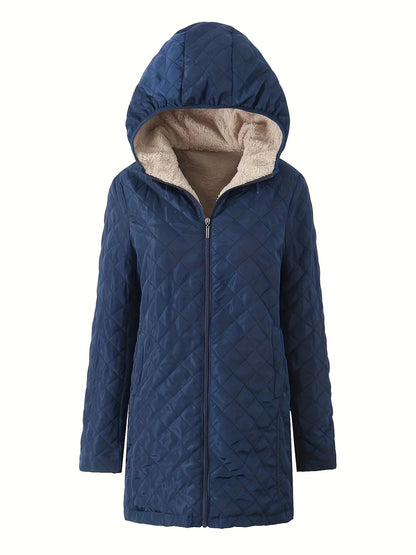 Damen Steppjacke mit Kapuze Fleecefutter Relaxed Fit