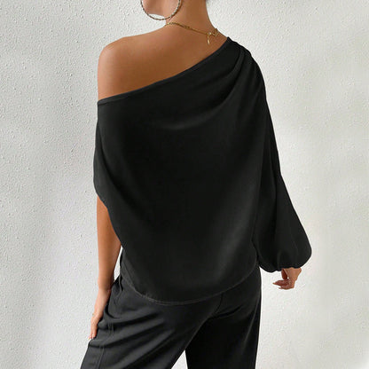 Damen Asymmetrisches mit Puffärmeln Norvielle